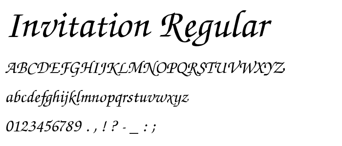 Invitation Regular font
